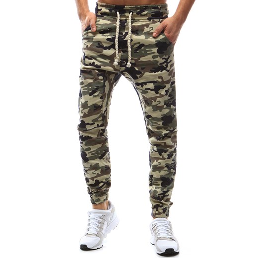Spodnie męskie joggery camo beżowe (ux1147) brazowy Dstreet XL  promocyjna cena 