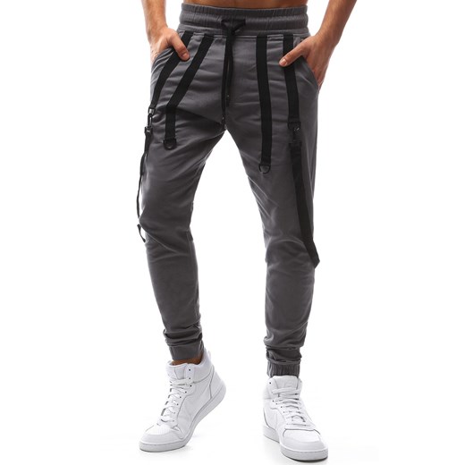 Spodnie męskie joggery szare (ux1133) bialy Dstreet XL okazja  