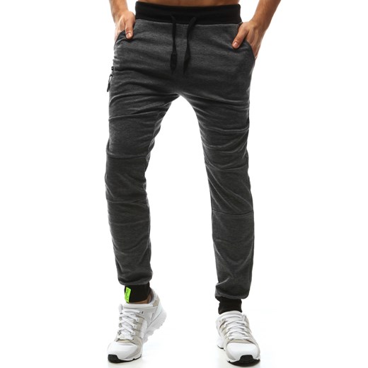 Spodnie męskie dresowe antracytowe (ux1174) czarny Dstreet XXL promocyjna cena  