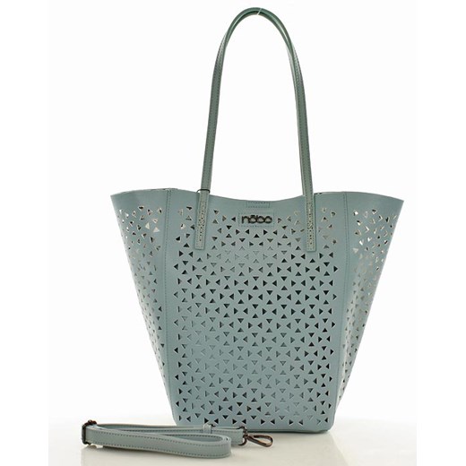 NOBO Ażurowa torebka 2 w 1 shopper i listonoszka niebieski szary Nobo Verostilo