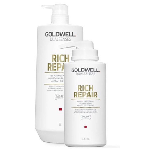 Goldwell Rich Repair zestaw regenerujący | Szampon 1000ml + Maska 500ml - Wysyłka w 24H! bialy Goldwell  Estyl.pl