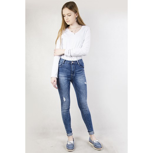 Spodnie jeansowe przylegające   XL olika.com.pl