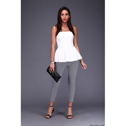 bluzka damska polscy producenci ** elegancka w bieli + baskinka Polscy Producenci szary L LUXURYONLINE