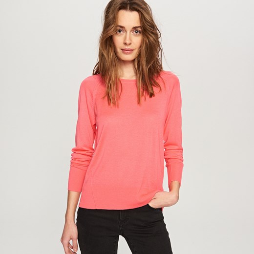 Reserved - Sweter z półokrągłym dekoltem - Różowy Reserved rozowy M 