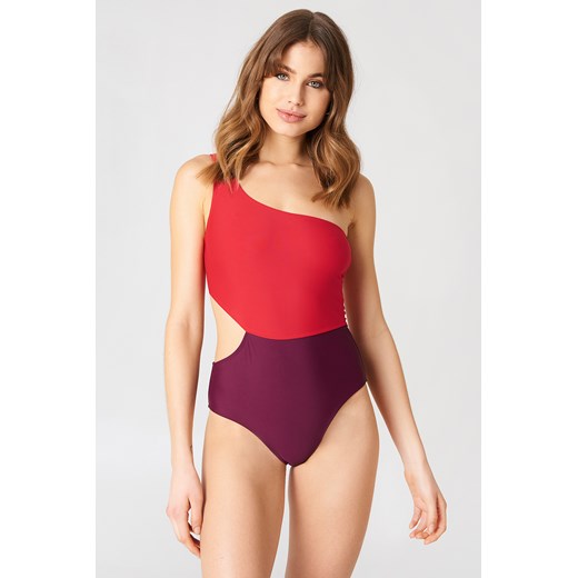 Strój kąpielowy wielokolorowy NA-KD Swimwear casual bez wzorów 