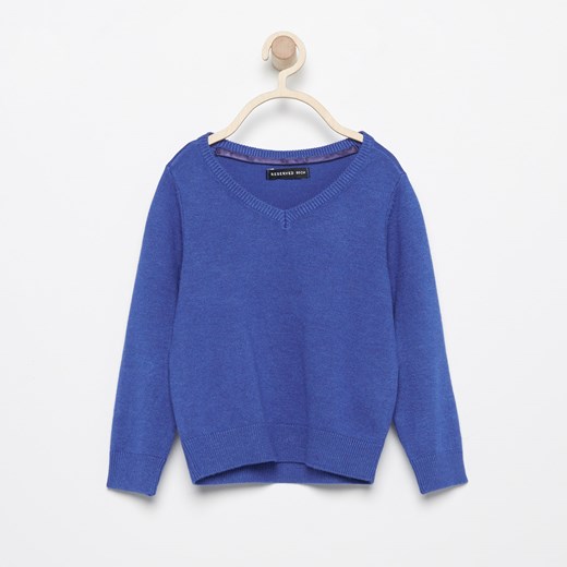 Reserved - Sweter z dekoltem w serek - Niebieski  Reserved 86 