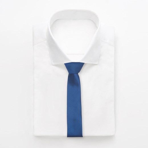 Reserved - Niebieski krawat z żakardowym wzorem - Granatowy Reserved  One Size 