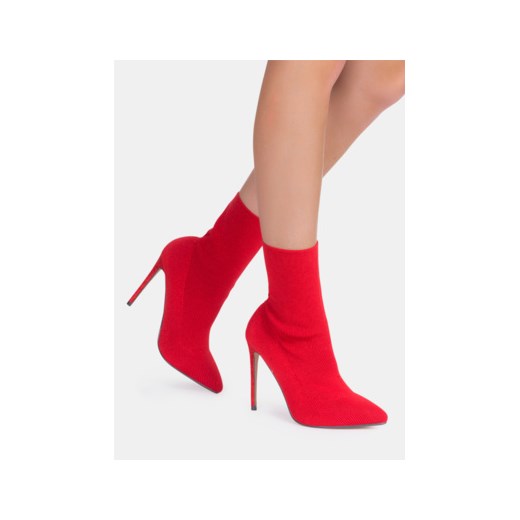 Czerwone botki na szpilce Locco