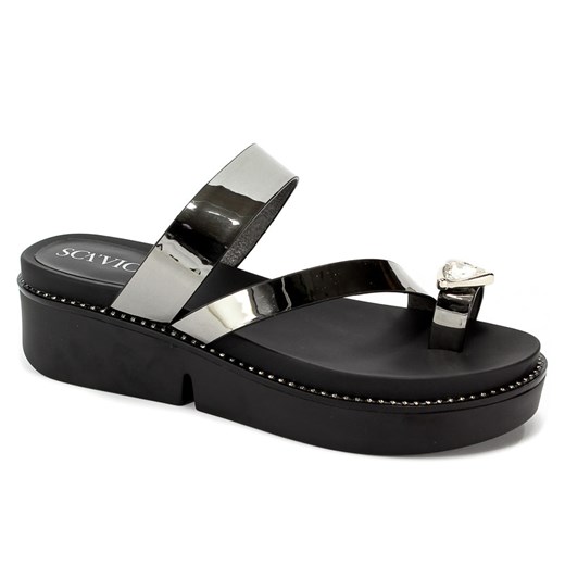 Klapki Sca'viola B-47 Grey czarny Sca Viola 38 EuroButy.com.pl
