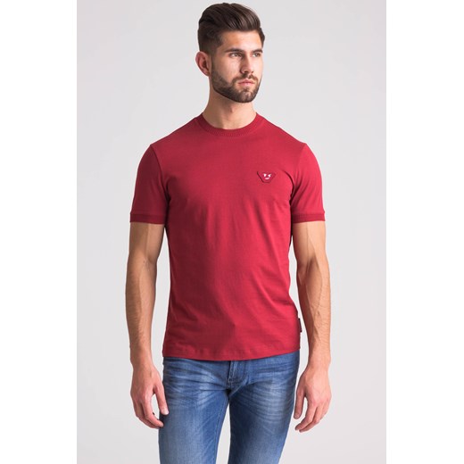 Bordowy t-shirt męski z naszywką Emporio Armani  M Velpa.pl