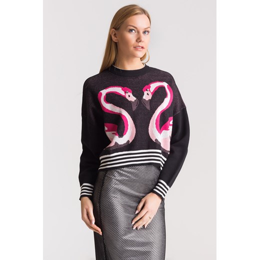 Wielokolorowy sweter Astrid z flamingami Guess XS Velpa.pl