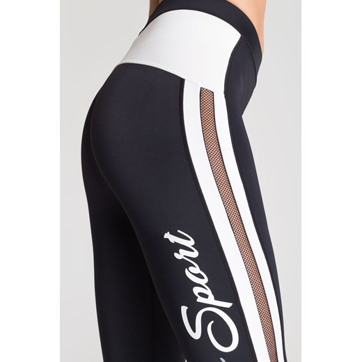 Czarne legginsy damskie z siatką Liu Jo Sport XS Velpa.pl