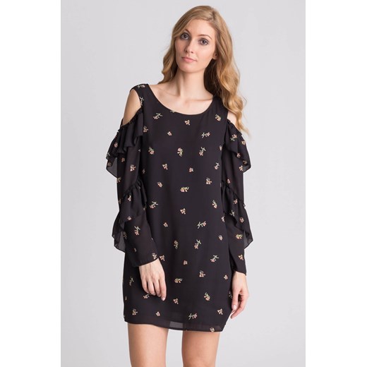 Czarna sukienka off shoulder z motywem kwiatów Patrizia Pepe 44 (roz. polski 40) Velpa.pl