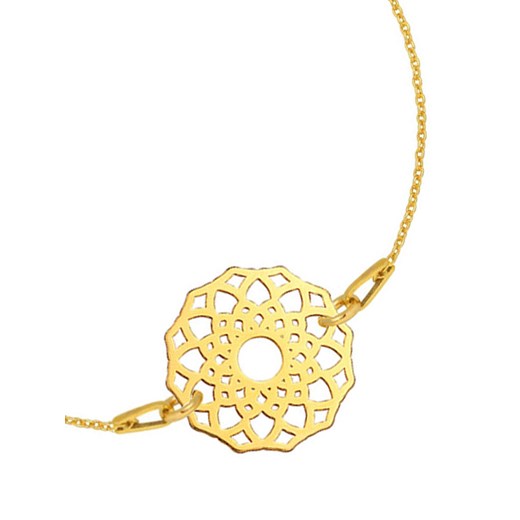 Złota bransoletka łańcuszkowa z ażurową rozetą marki laoni