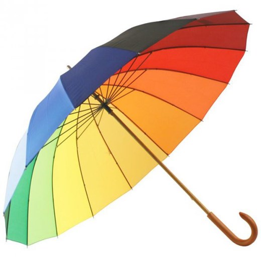 Tęcza - parasol długi z drewnianą rączką  Parasol  Parasole MiaDora.pl