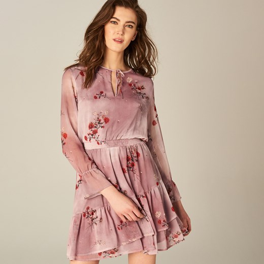 Mohito - Zwiewna sukienka z falbanami - Wielobarwn rozowy Mohito 36 