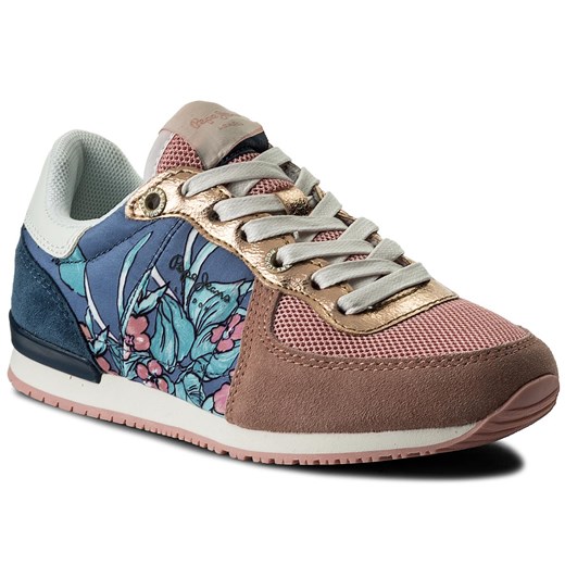 Sneakersy PEPE JEANS - Sydney Flowers PGS30346 Coral 169 brazowy Pepe Jeans 37 eobuwie.pl