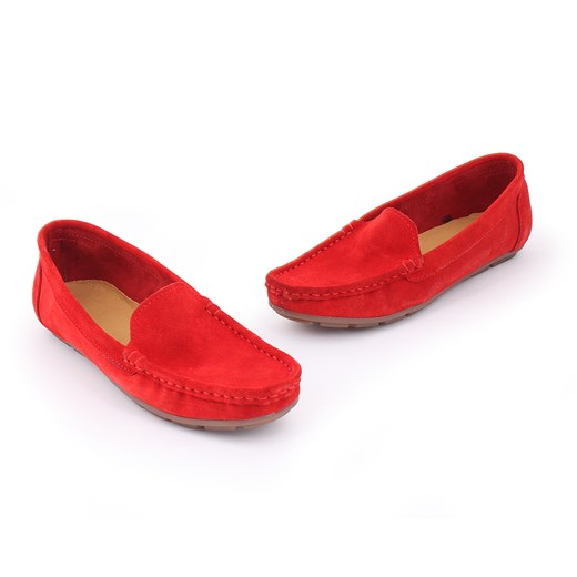 mokasyny - skóra naturalna - MODEL 001 - kolor czerwony  Zapato 38 zapato.com.pl