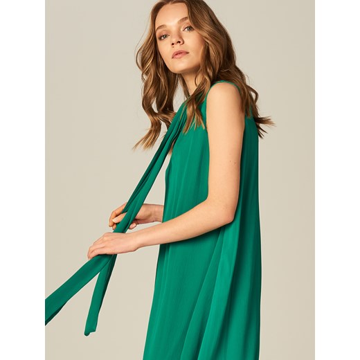 Mohito - Szyfonowa sukienka z wiązaniem przy dekolcie - Zielony Mohito zielony 38 