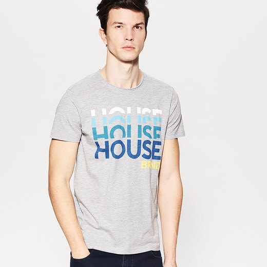 House - T-shirt z nadrukiem house - Szary House szary XL 