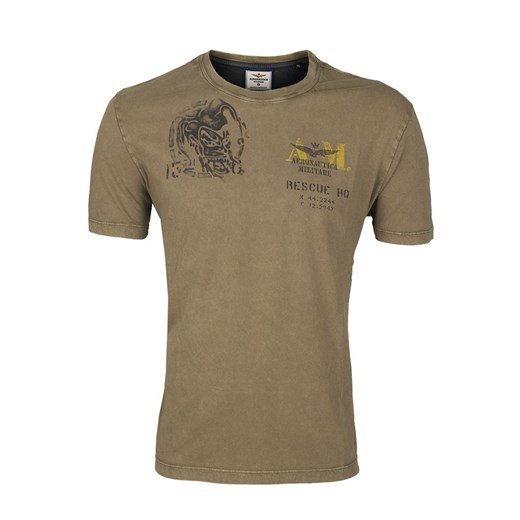 T- shirt Aeronautica Militare Aeronautica Militare brazowy  VisciolaFashion