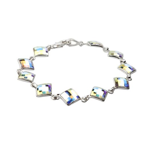 Srebrna bransoletka z kryształami Swarovskiego L 1583 Crystal AB
