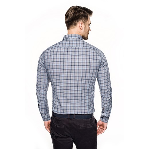 koszula bexley 2458 długi rękaw slim fit granatowy