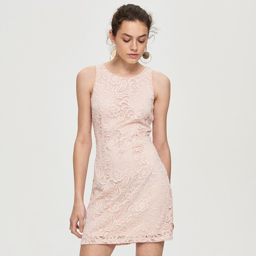 Sinsay - Koronkowa sukienka - Różowy  Sinsay XL 