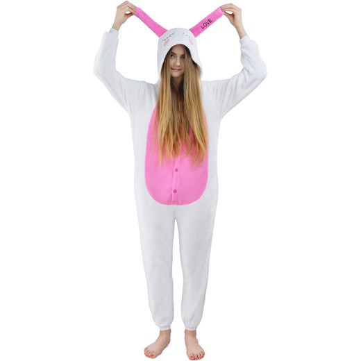 Piżama kigurumi jednoczęściowe przebranie kostium z kapturem – królik bialy  S world-style.pl
