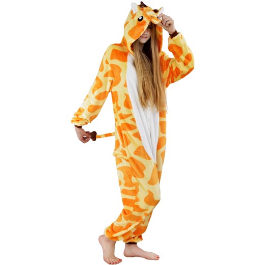 Piżama kigurumi jednoczęściowe przebranie kostium z kapturem – żyrafa pomaranczowy  L world-style.pl