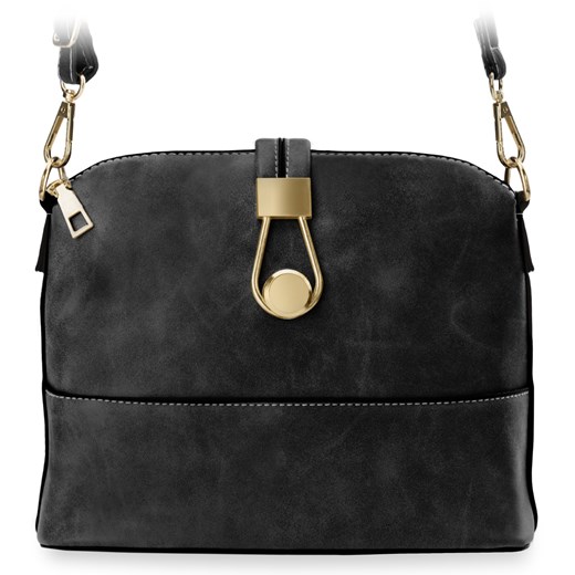 Zgrabny nieduży kuferek torebka dla kobiet eleganckie zapięcie - czarny