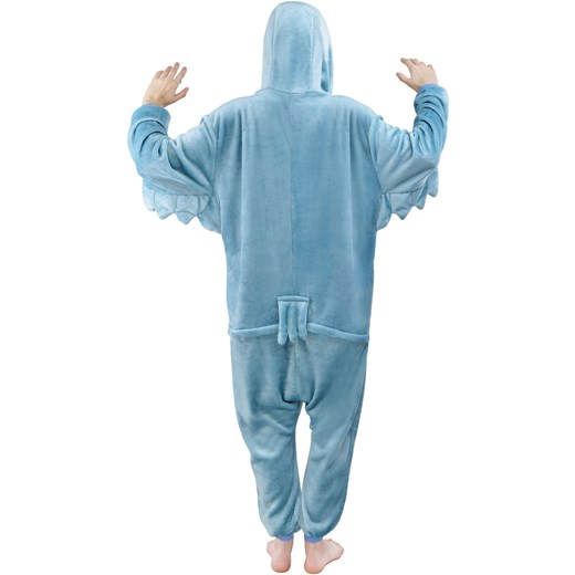 Piżama kigurumi jednoczęściowe przebranie kostium z kapturem – sowa  niebieski M world-style.pl