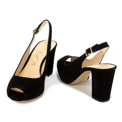 Sandały Unisa Nick 18 Ks Black Kid Suede Unisa 36 EuroButy.com.pl