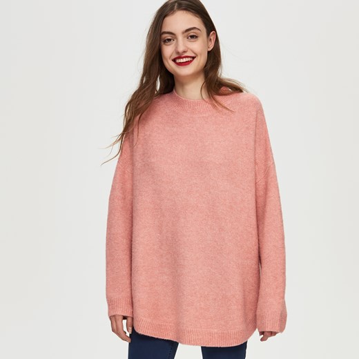 Sinsay - Sweter oversize - Różowy  Sinsay One Size 