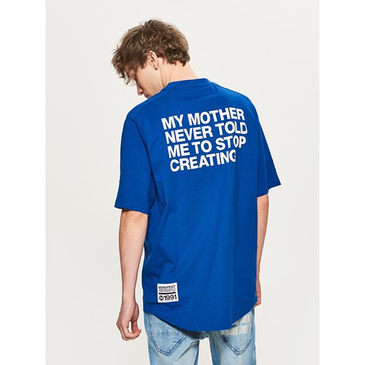 Cropp - Men`s t-shirt - Niebieski niebieski Cropp S 