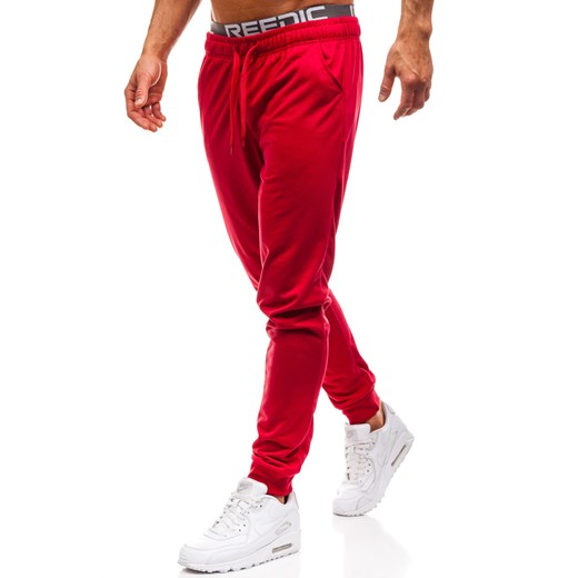Spodnie męskie dresowe czerwone Denley KK303  Denley.pl XL Denley wyprzedaż 