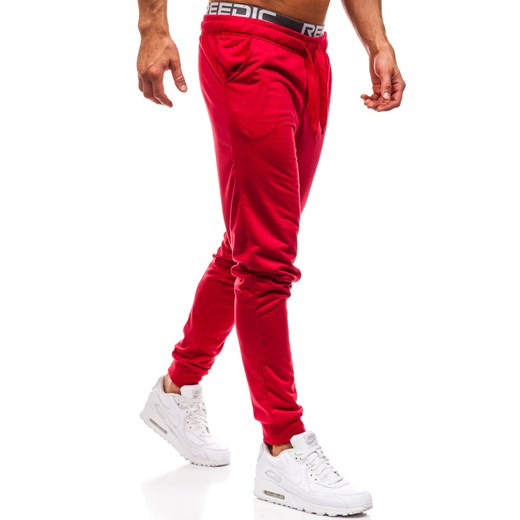Spodnie męskie dresowe czerwone Denley KK303 Denley.pl  2XL wyprzedaż Denley 