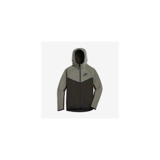 Rozpinana bluza z kapturem dla dużych dzieci (chłopców) Nike Sportswear Tech Fleece Windrunner - Szary Nike czarny M