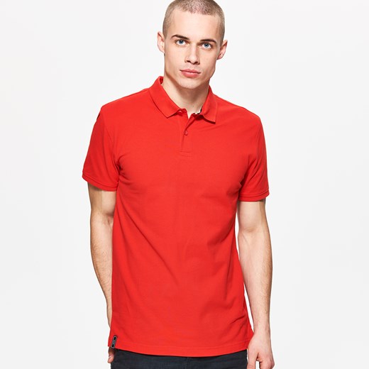 Cropp - Koszulka polo - Czerwony pomaranczowy Cropp XL 