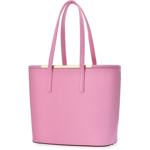 Elegancka shopperka kuferek torebka damska łódka – różowy  rozowy  world-style.pl
