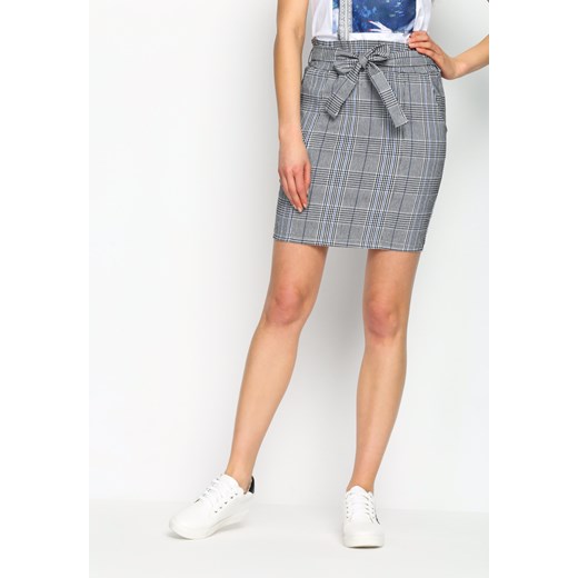 Szaro-Niebieska Spódnica Mini Smith szary Renee S, M, L Renee odzież