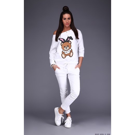bluza damska minouu ** bluza w bieli + misiek Minouu S/M LUXURYONLINE