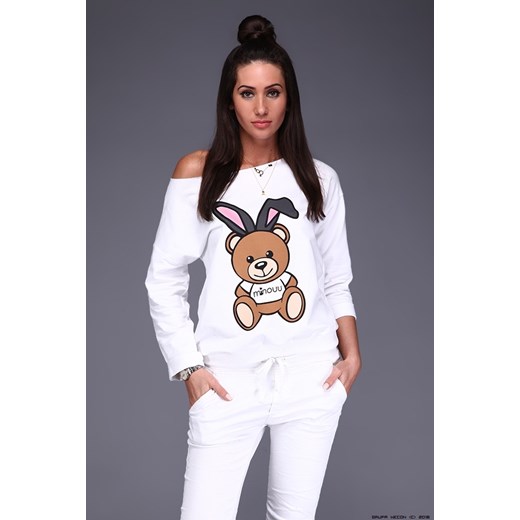 bluza damska minouu ** bluza w bieli + misiek Minouu S/M LUXURYONLINE