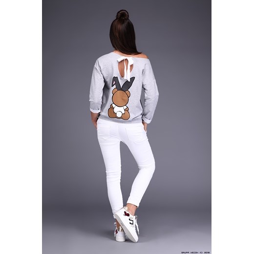 bluza damska minouu ** bluza w szarości + misiek Minouu S/M LUXURYONLINE