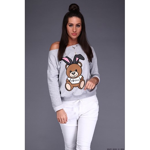 bluza damska minouu ** bluza w szarości + misiek Minouu S/M LUXURYONLINE