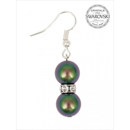 Klasyczne kolczyki z zielonymi perłami Swarovski Potis & Verso bialy Potis & Verso  Eye For Fashion okazyjna cena 