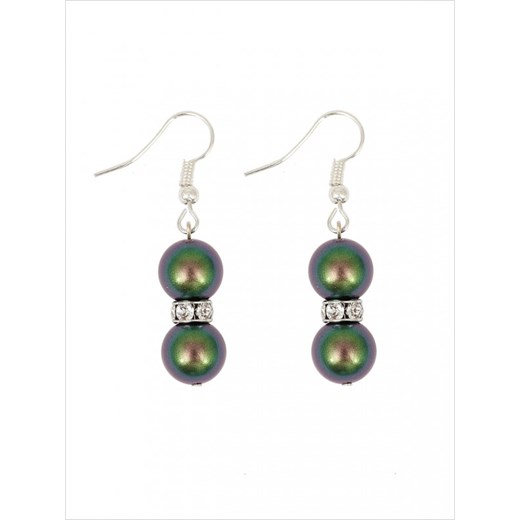Klasyczne kolczyki z zielonymi perłami Swarovski Potis & Verso Potis & Verso bialy  Eye For Fashion promocyjna cena 