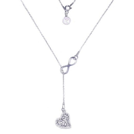 Srebrny naszyjnik z sercem z kryształkami Swarovskiego