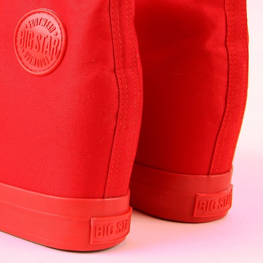 Sneakersy damskie trampki na koturnie czerwone Big Star AA274A088 Big Star 37 okazyjna cena ButyRaj.pl