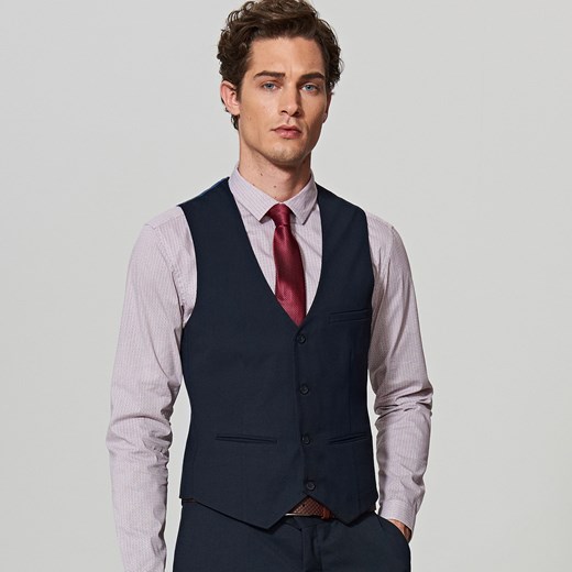 Reserved - Kamizelka garniturowa slim fit - Granatowy